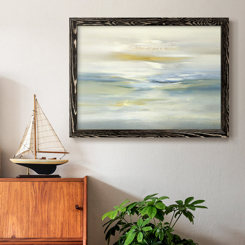 Paysage apaisant encadré sur toile, Noir, H 26 po x l 38 po x P 1,5 po