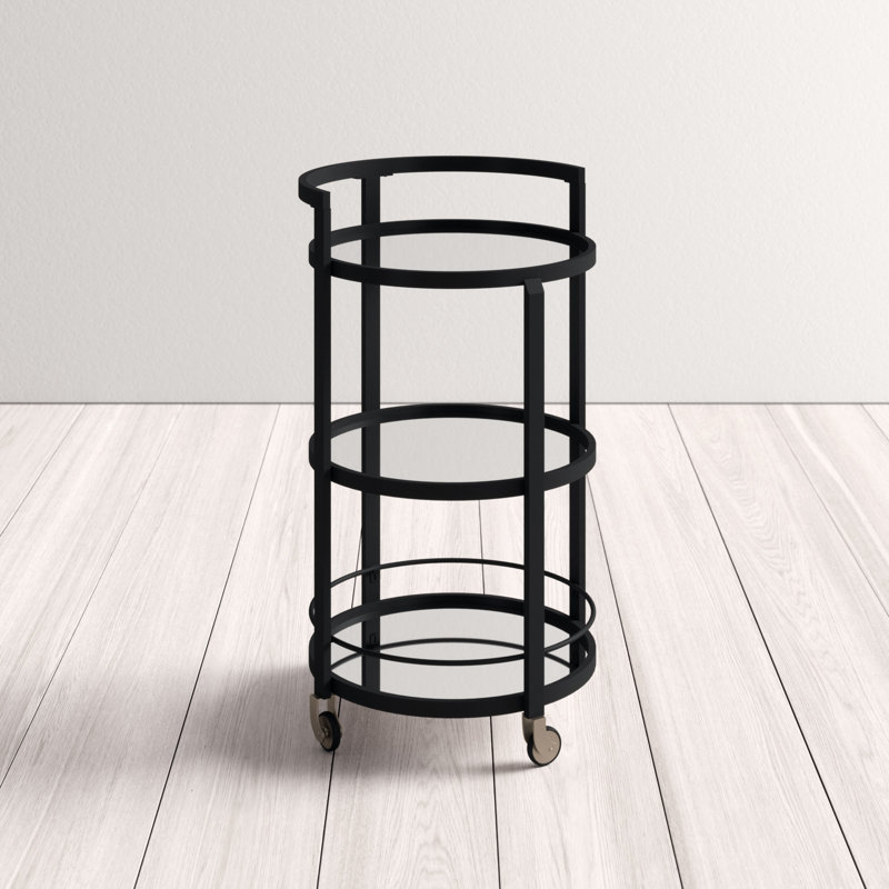 Metal Bar Cart, Blackened Bronze