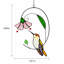 Panneau de vitrail colibri de style Tiffany avec motif floral, fenêtre en aluminium