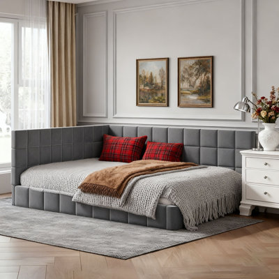 Velvet Upholstered Daybed/Sofa Bed Frame