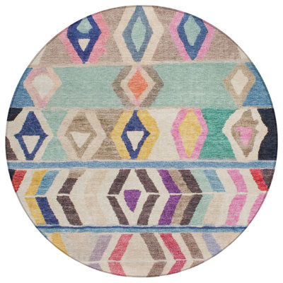 Machine Washable Indoor/Outdoor Chantille ACN2721 Tribal Rug