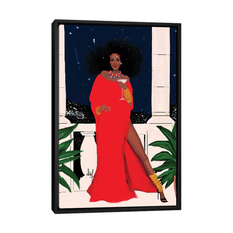 Red And Flawless by Nicholle Kobi - Print on Canvas, 101.6 cm H x 66.04 cm W, Black Framed