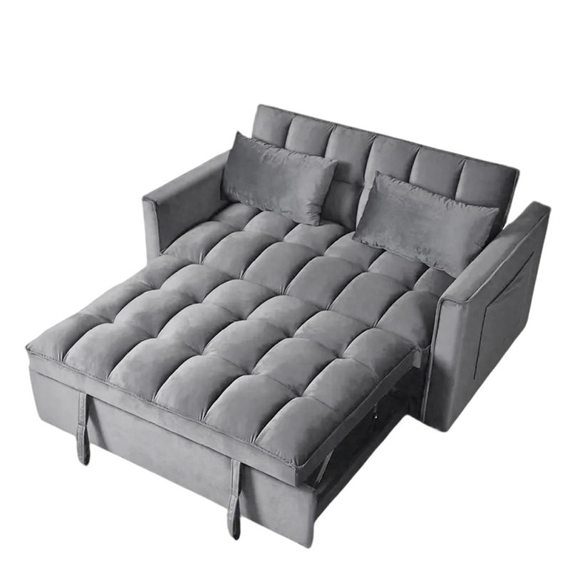 54" Pull-Out Sleeper Sofa, Dark Gray