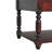 Turned Legs Cherry Console Table, 2-Drawers, Dark Brown