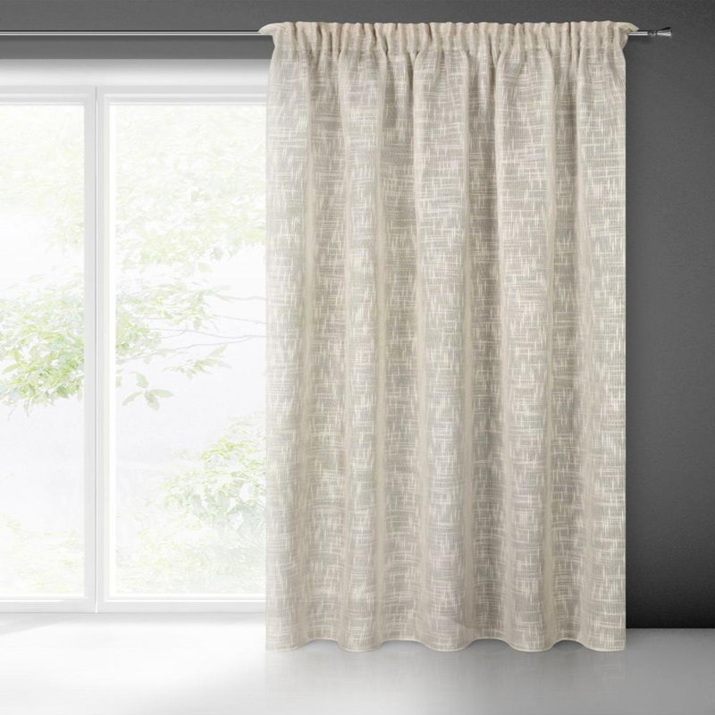 Room Darkening Curtain Single Panel, Beige Tape