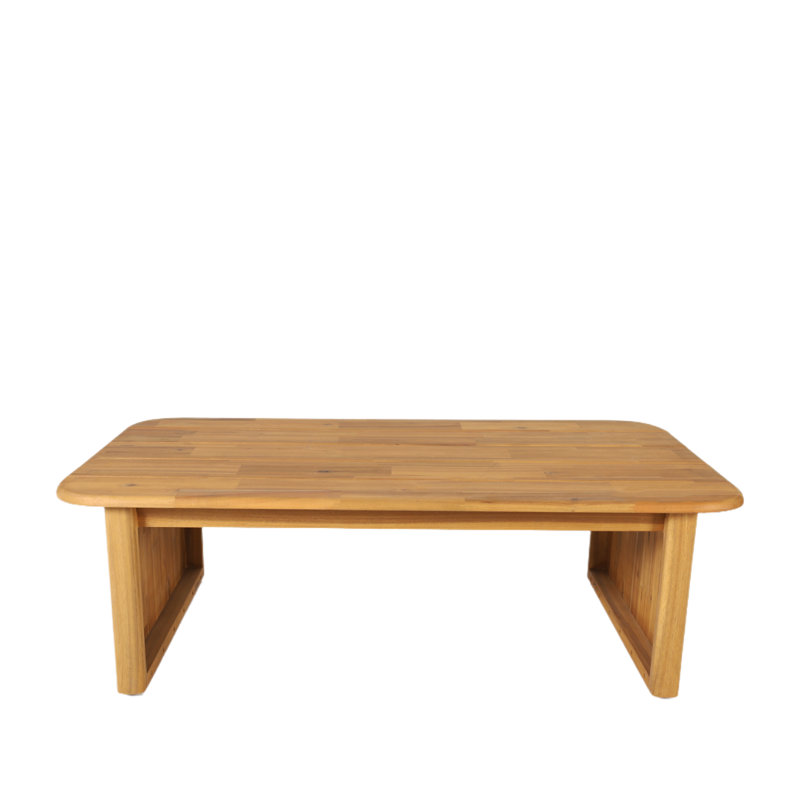 Guzal Acacia Wood Patio Outdoor Rectangle Coffee Table