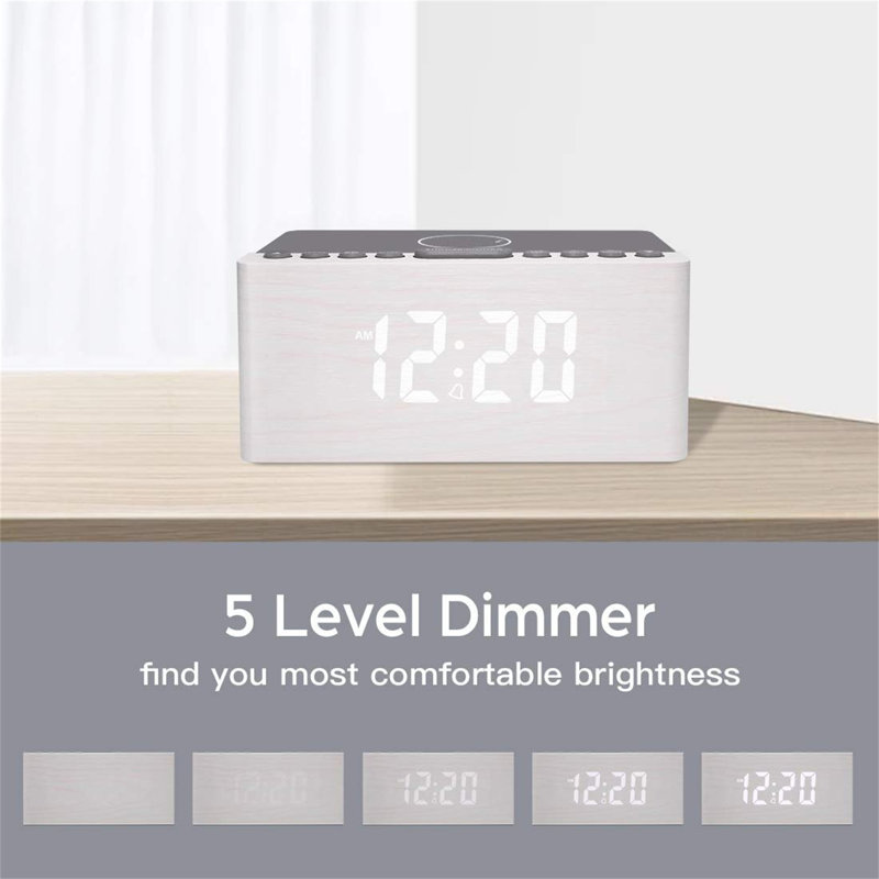 Digital Electric Alarm Tabletop Clock, White