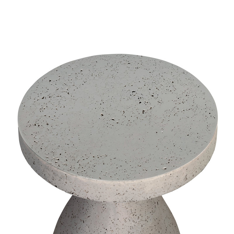 Koda Outdoor Round Side Table, Textured Gray