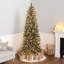 Glittery Bristle Pine 7.5' Green Slim Artificial Christmas Tree with 500 Clear Lights-259750174