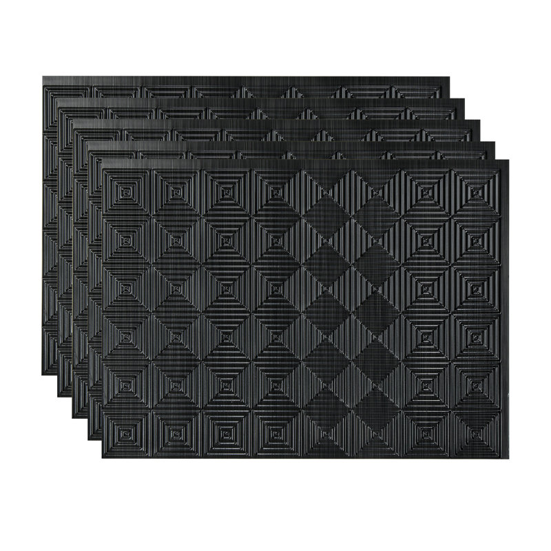 Ensemble de dosseret décoratif en vinyle 15 pi2 FASÄDE Miniquattro, Onyx brossé