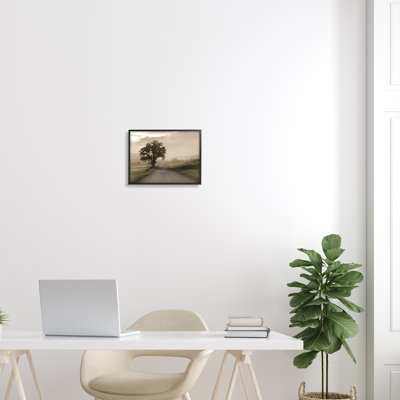 «Lone Tree Quiet Morning Road», art texturé giclée par Lori Deiter