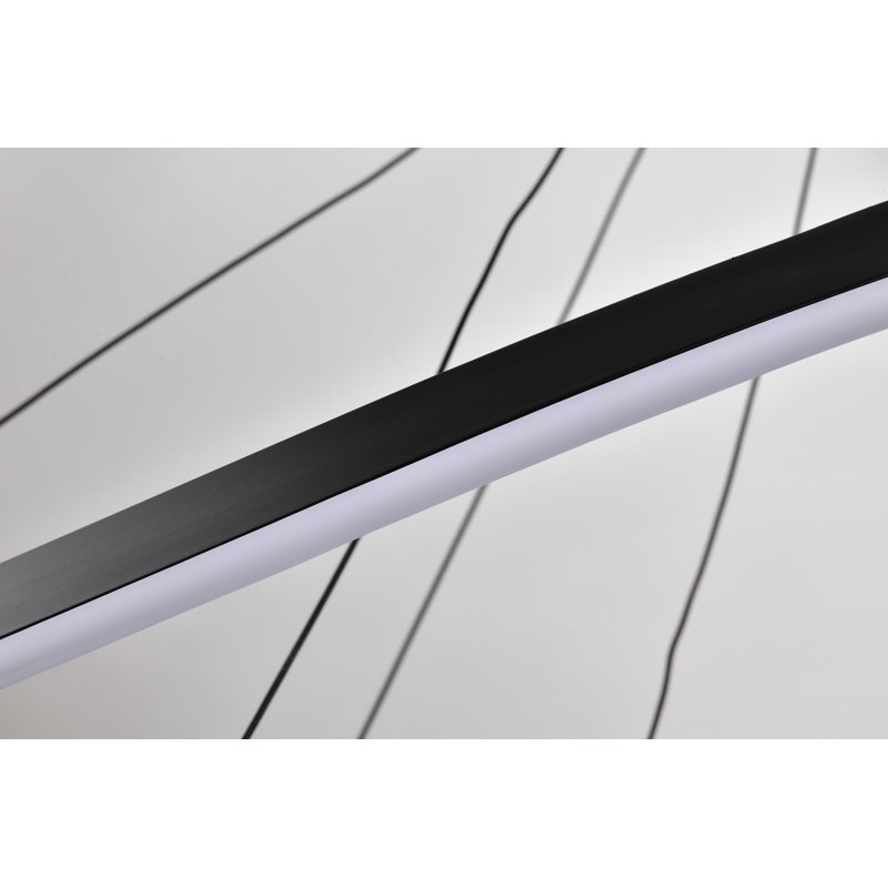 Luminaire suspendu à DEL Sylas, H 10,1 po x l 48 po x P 20,1 po, Noir mat