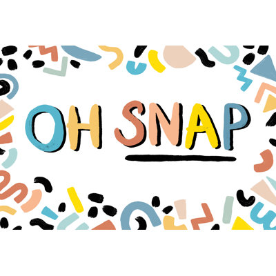 90S Phrases Oh Snap II by June Erica Vess - Wrapped Canvas Painting