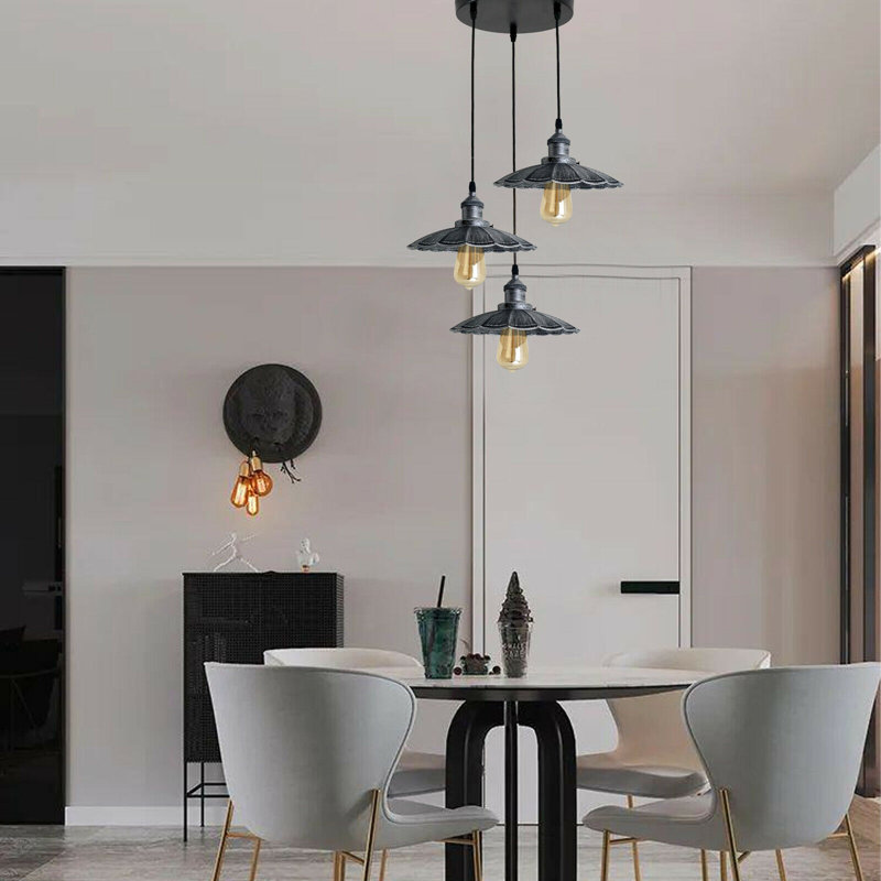 Overbrook Shores 3 - Light Cluster Pendant, Brushed Silver