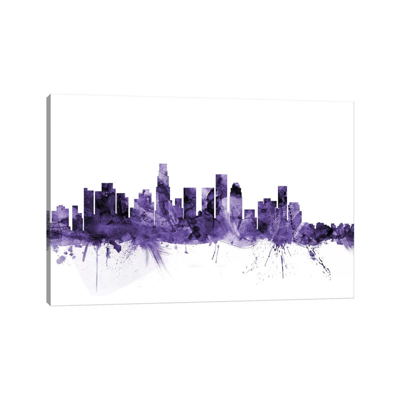Los Angeles, California Skyline I by Michael Tompsett - 1 Piece Wrapped Canvas Wall Art, 20.32 cm H x 30.48 cm W