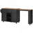 K&K 85.5" Kitchen Island with Extendable Dining Table, Kitchen Storage Table with 3 Side Open Shelves, Rolling Kitchen Island with Power Outlet, 3 Drawers, 2 Doors, for Kitchen, Dining Room, Black-1288780640