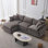 Canapé modulaire classique avec repose-pieds, tissu en chenille doux, sièges confortables et assemblage facile pour les salons confortables