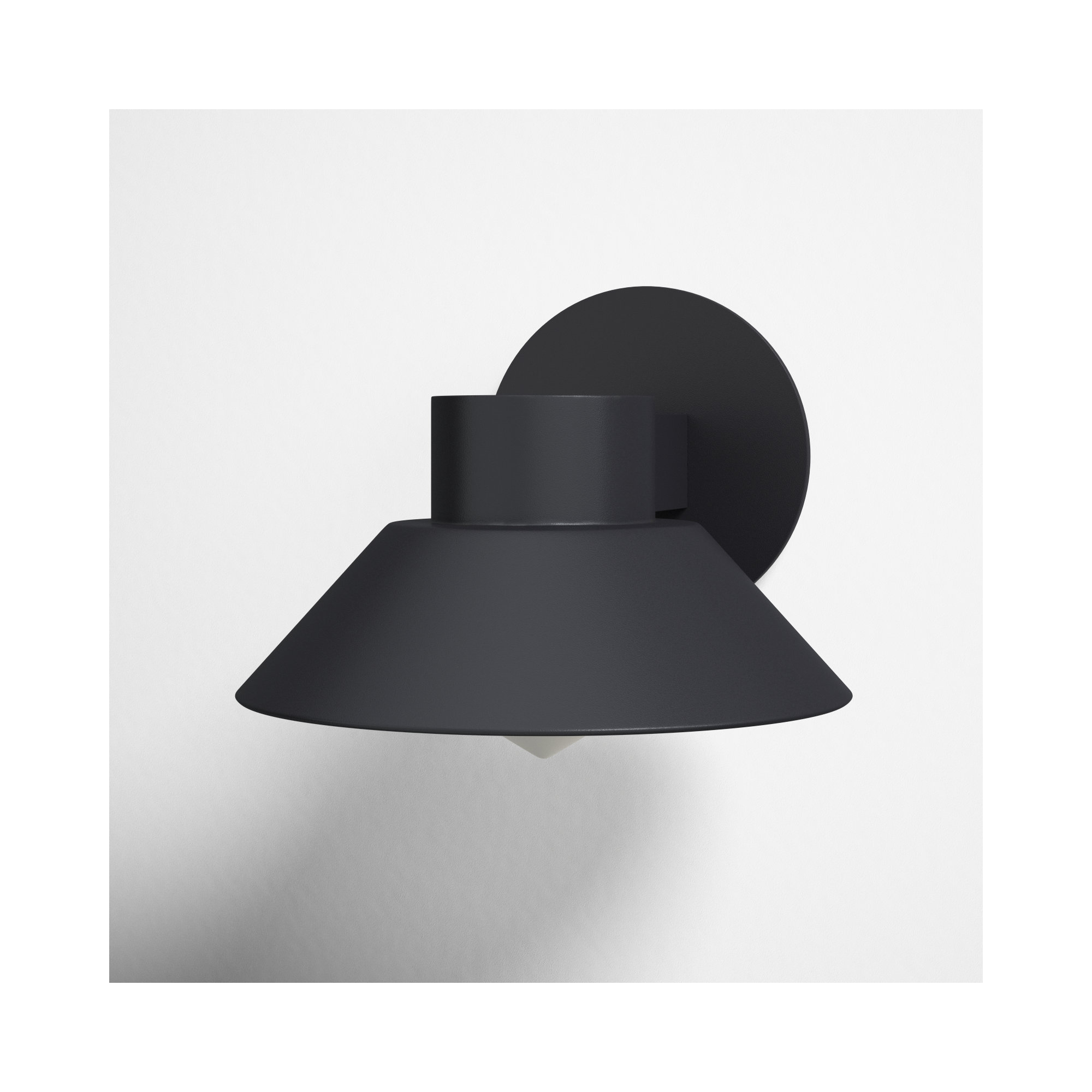 Erikson LED Frosted Outdoor Armed Sconce, Black, 6.5" H x 8" W x 9" D