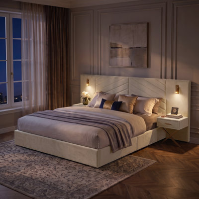 Lit plateforme tapissier Modern