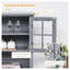 Armoire de rangement en MDF gris avec tablettes à plusieurs niveaux