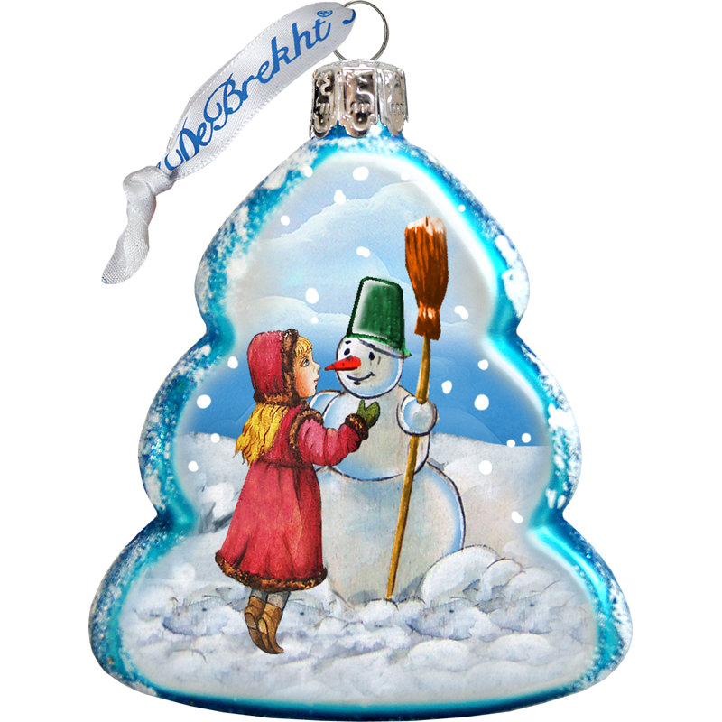 9'' Glass Holiday Shaped Ornament