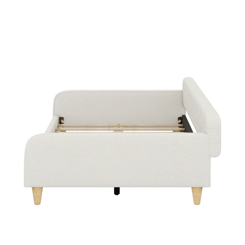 Grand lit de jour rembourré avec 4 pieds de soutien, Beige