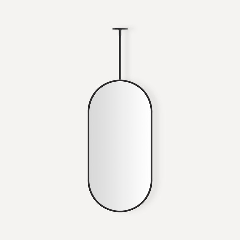 Hanging Pill Framed Mirror, Matte Black