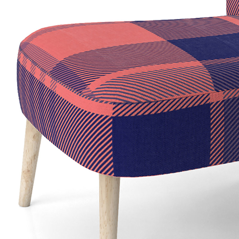 Chaise d'appoint rembourrée à motif Blue Tartan