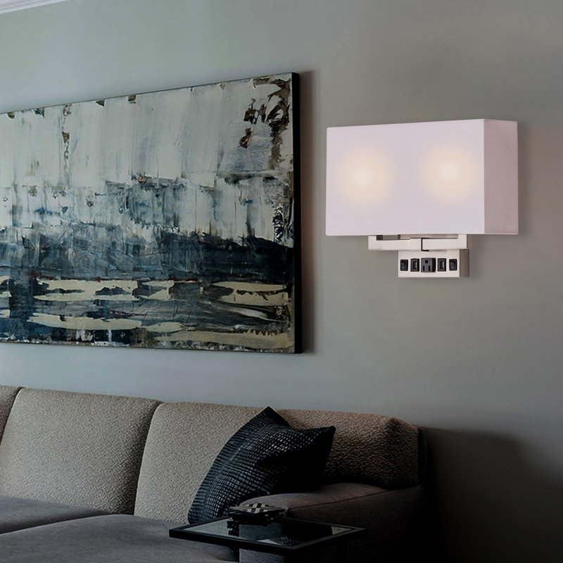 LED Flush Mounted Sconce, White Acrylic