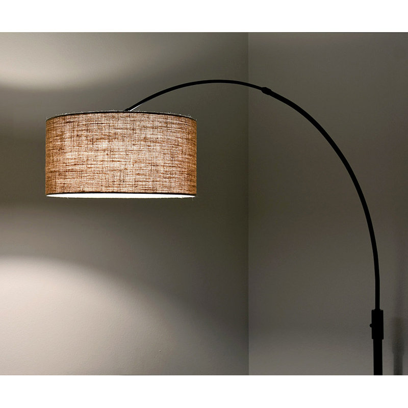 Lampe sur pied arquée 82 po Garris, Brun, Bronze