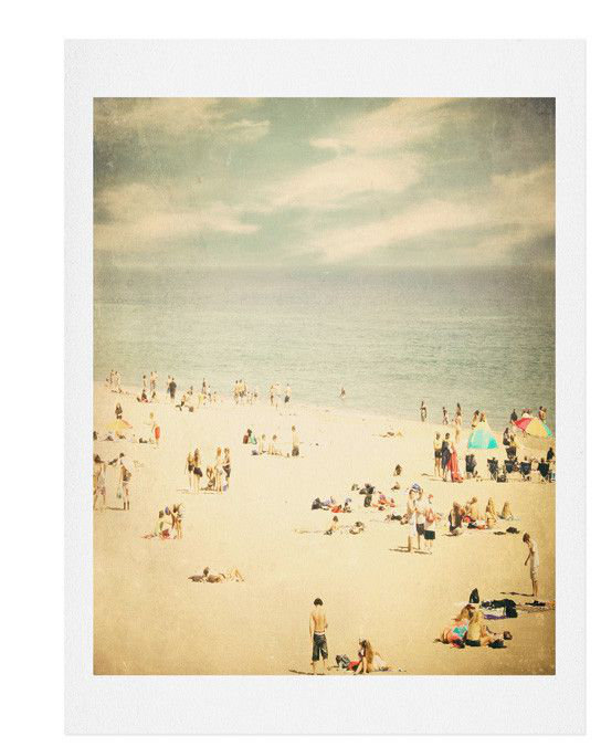 Plage rétro, reproduction de photo, H 24 po x l 18 po x P 0,13 po