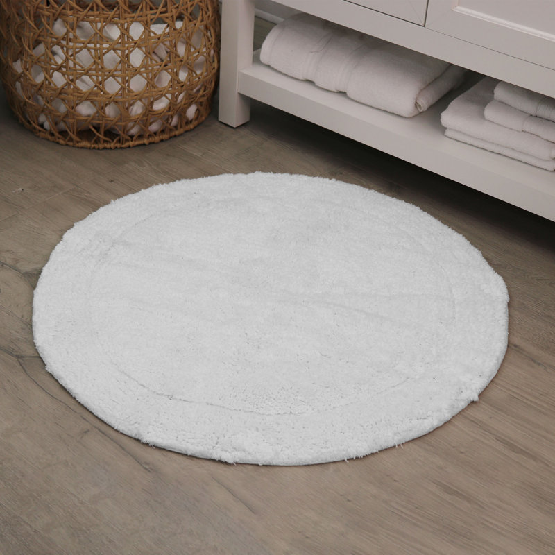 Tapis de salle de bain, Gris clair, Rond 30 po