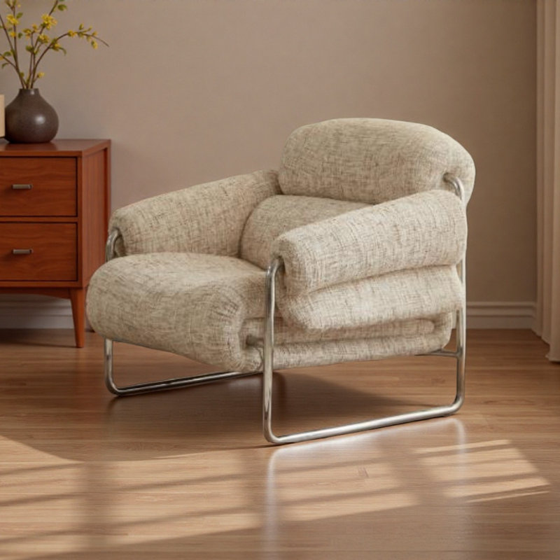 Chaise de loisir simple style Mid-Century., Beige