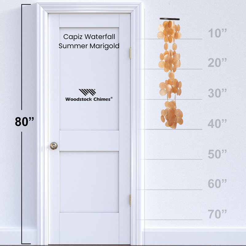 Marigold Capiz Shell Handcrafted Wind Chime for Outdoor Decor
