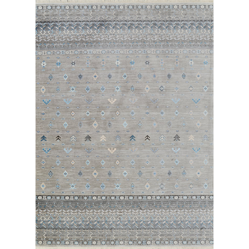 Tapis platine Temaka Gabbeh, 8 pi 6 po x 13 pi 6 po