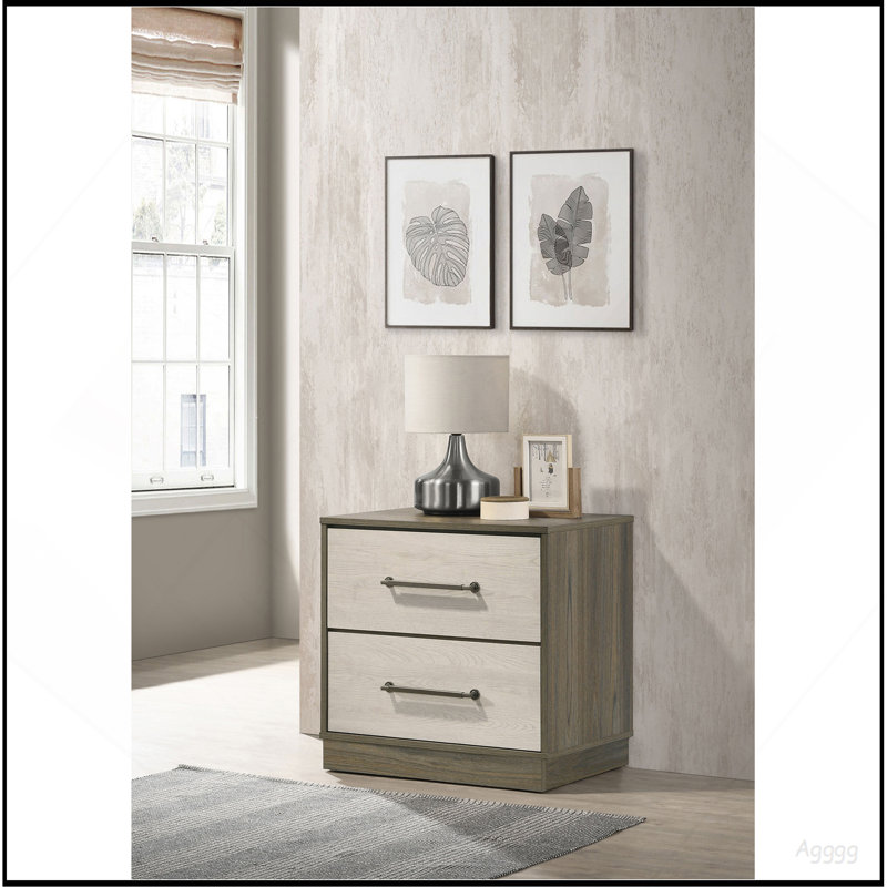 Edmondson Grey Oak 2-drawer Nightstand