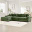 Canapé modulaire en L 130 po surdimensionné en forme de L, tissu velours côtelé doux, avec siège profond et accoudoirs larges Conception ergonomique 9 coussins Assemblage facile, pour le salon, la chambre à coucher, vert-1105439287