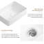 Lavabo vasque rectangulaire en céramique blanche pour meuble-lavabo moderne, facile à nettoyer et à installer