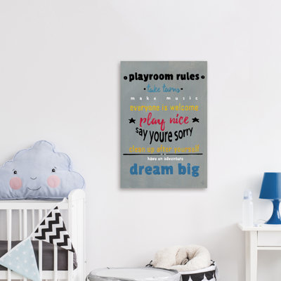 « salle jeux rules », art sur toile Chanhassen