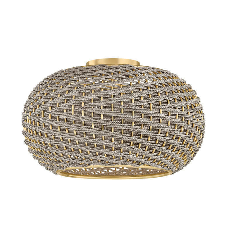 Penarth Flush Mount in Aged Brass
