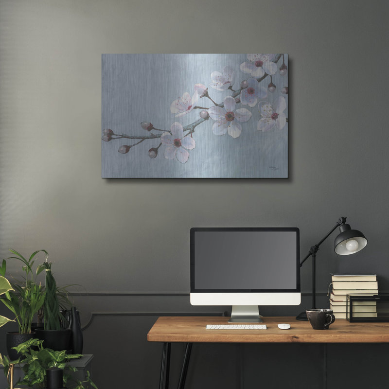 «Branch Of Blossoms» par Wellington Studio, art mural en métal, H 24 po x l 36 po