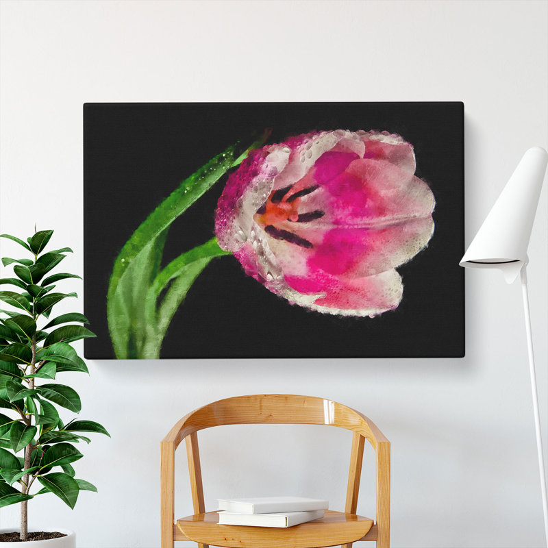 Pink Tulip - Wrapped Canvas, 50cm H x 76cm W x 3cm D
