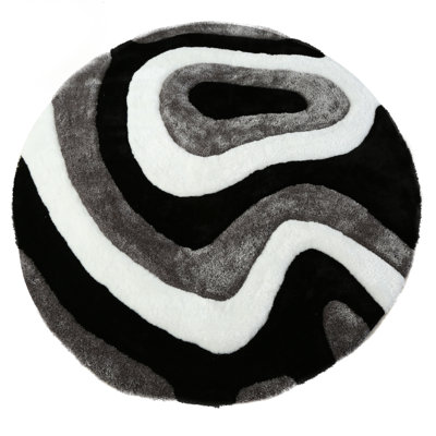 Thionville Shag Black/Grey Shag Area Rug