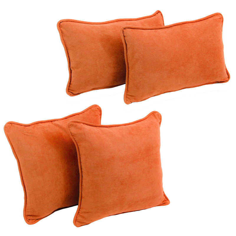 Microsuede Reversible Throw Pillow, Tangerine Dream