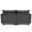 Canapé 2 places moderne en chenille noire avec ports USB, canapé compact pour la maison-137377966