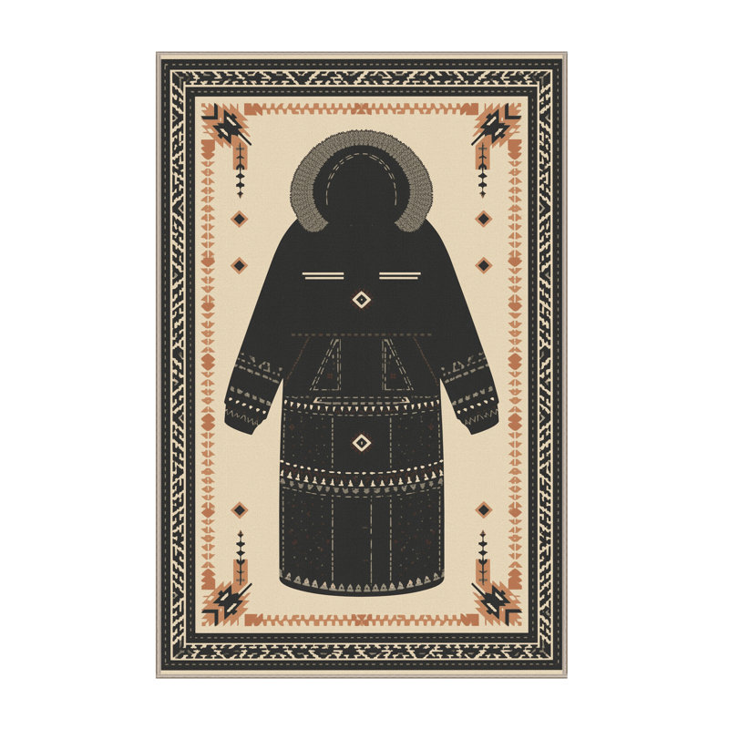 Tapis brun doux et moelleux au look traditionnel rétro Dormont, 8 x 12