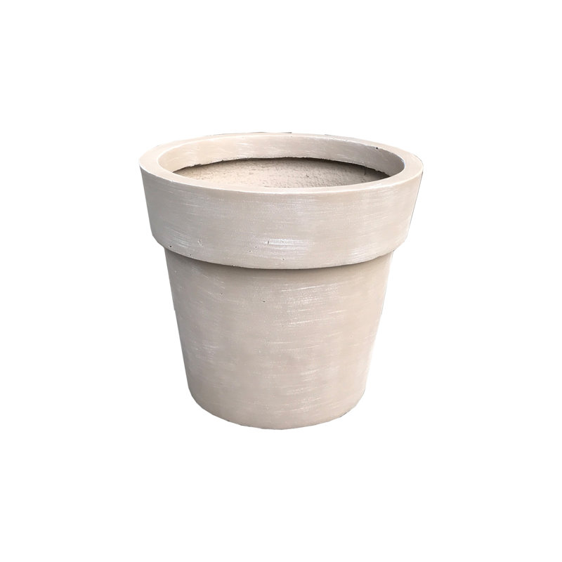 Pot à fleurs en béton Nikhil, H 10 po x l 11 po x P 11 po, Brun pâle