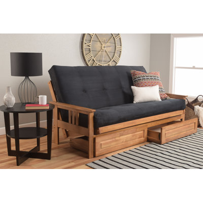 Stratford Full-Size Futon Frame Includes Storage Drawers and Mattress