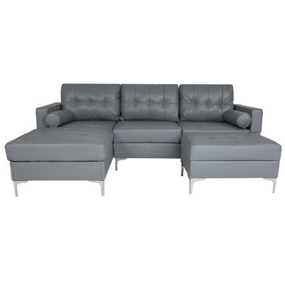 Canapé avec méridienne réversible avec repose-pieds de 112,5 po de large Coveale