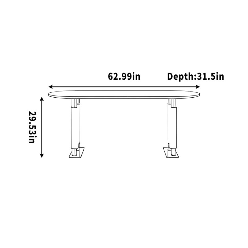 Bureau d'écriture Maspeth, H 29,53 po x l 62,99 po x P 31,5 po